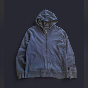 Y2K Navy Blue Zip-up Hoodie